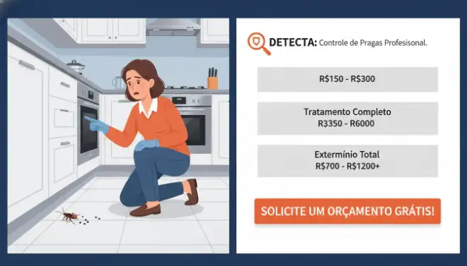 Orçamento de dedetização contra baratas com a Detecta